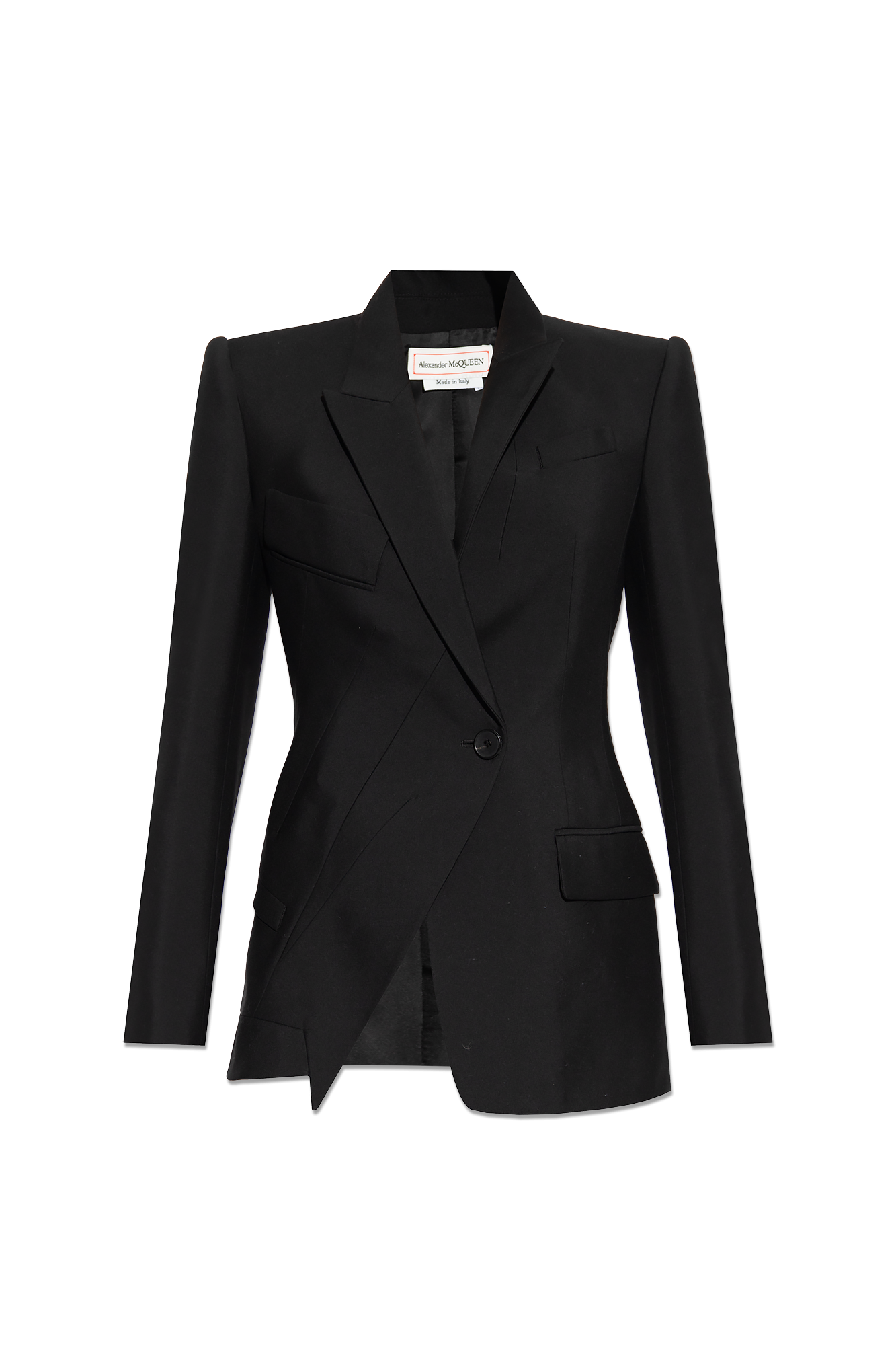 【送料&関税込】Alexander McQueen Black Wool Blazer SchaferandweinerShops Japan - Alexander McQueen Two Strap